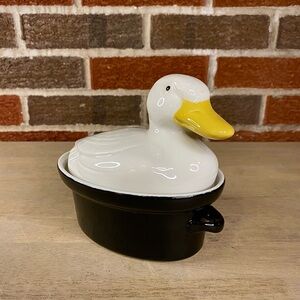 Hall Carbone Small Oval Duck Covered Casserole Baking Roasting Serving Dish 6”‎